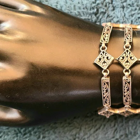 Vintage - Sterling Silver- Multi-Layered Bracelet - Intricate Design - 7.5 Long